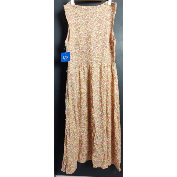 Nautica Women’s Floral Maxi Dress Large 100% Viscose Boho Summer Vacation - Picture 8 of 9